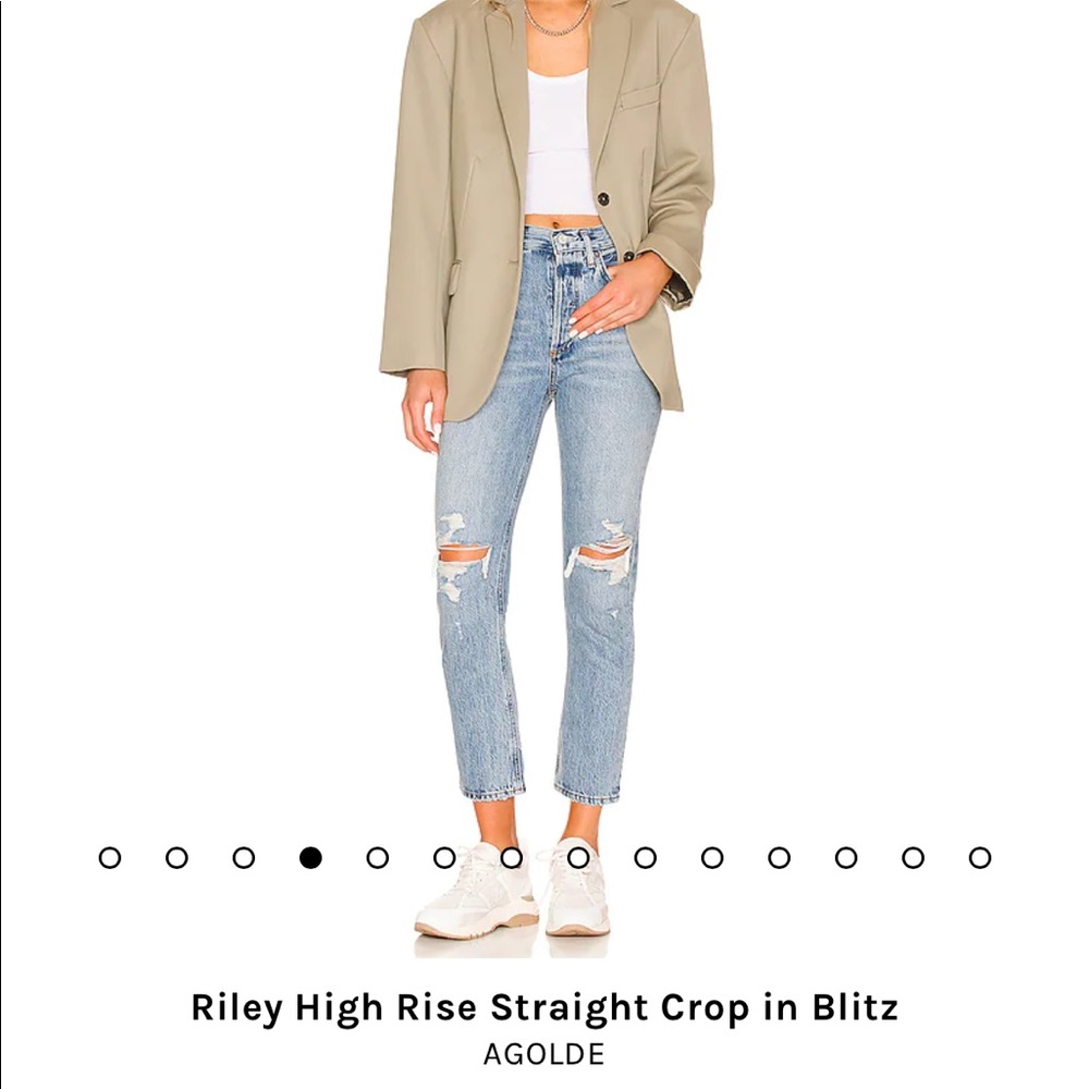 AGOLDE Riley Ripped High Waist Crop Straight, 27